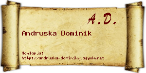 Andruska Dominik névjegykártya
